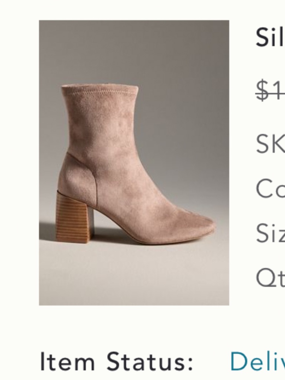 Pointed Toe Suede Ankle Bootie in Dusty Taupe